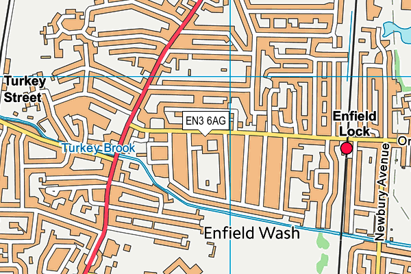 EN3 6AG map - OS VectorMap District (Ordnance Survey)