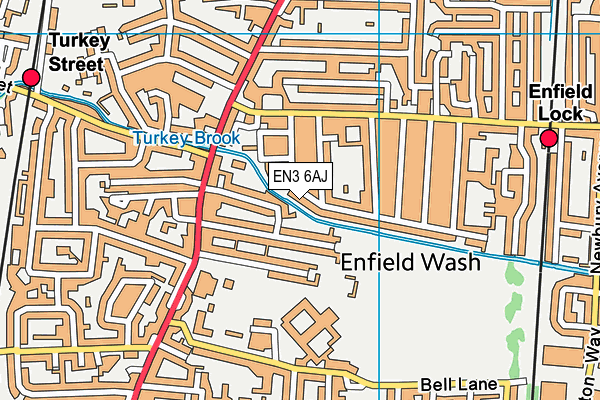 EN3 6AJ map - OS VectorMap District (Ordnance Survey)