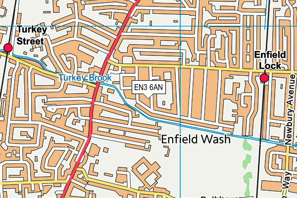EN3 6AN map - OS VectorMap District (Ordnance Survey)