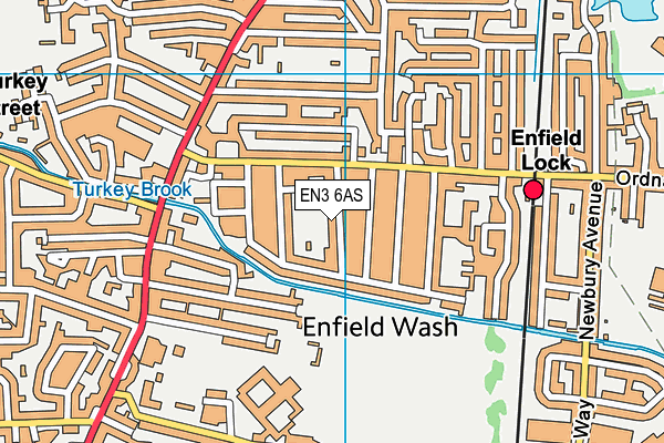 EN3 6AS map - OS VectorMap District (Ordnance Survey)