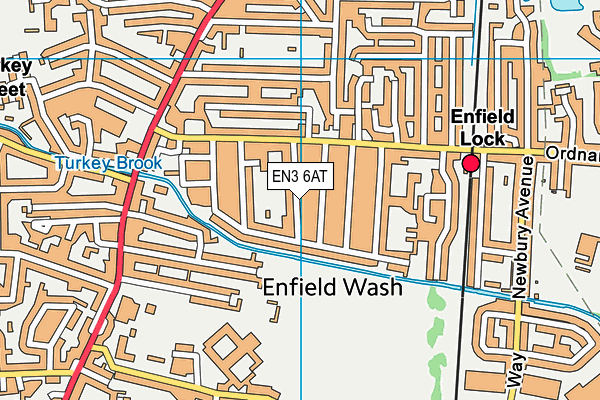 EN3 6AT map - OS VectorMap District (Ordnance Survey)