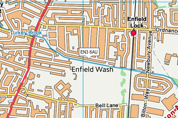 EN3 6AU map - OS VectorMap District (Ordnance Survey)