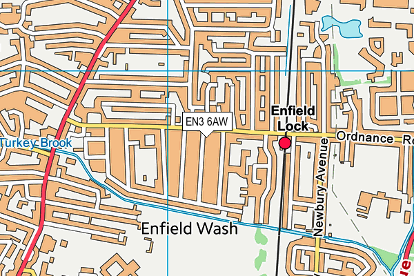 EN3 6AW map - OS VectorMap District (Ordnance Survey)