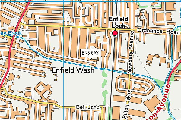EN3 6AY map - OS VectorMap District (Ordnance Survey)