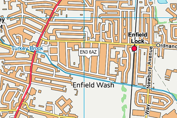 EN3 6AZ map - OS VectorMap District (Ordnance Survey)