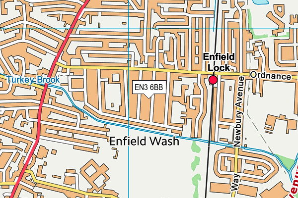 EN3 6BB map - OS VectorMap District (Ordnance Survey)
