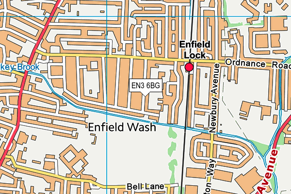 EN3 6BG map - OS VectorMap District (Ordnance Survey)