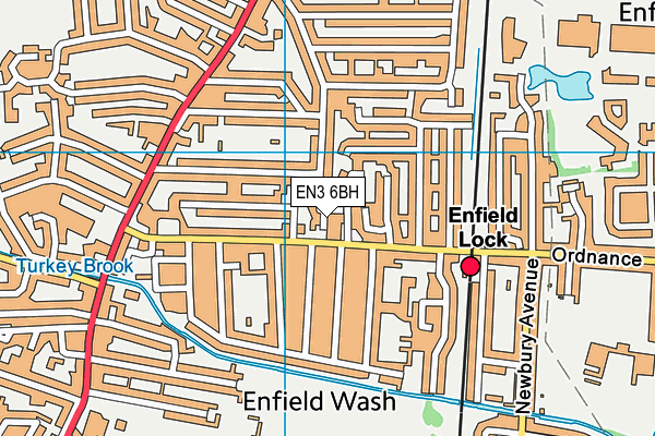 EN3 6BH map - OS VectorMap District (Ordnance Survey)