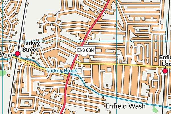 EN3 6BN map - OS VectorMap District (Ordnance Survey)