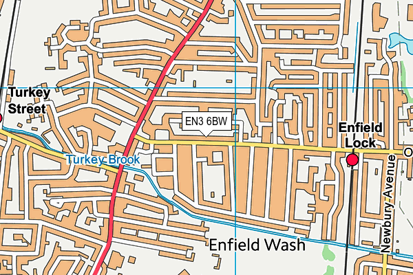 Ordnance Road Methodist Church map (EN3 6BW) - OS VectorMap District (Ordnance Survey)