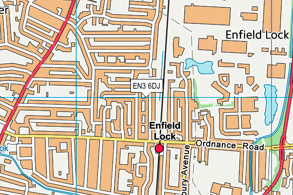 EN3 6DJ map - OS VectorMap District (Ordnance Survey)