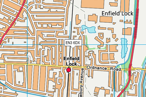 EN3 6DX map - OS VectorMap District (Ordnance Survey)