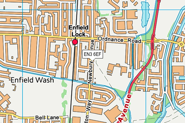 EN3 6EF map - OS VectorMap District (Ordnance Survey)