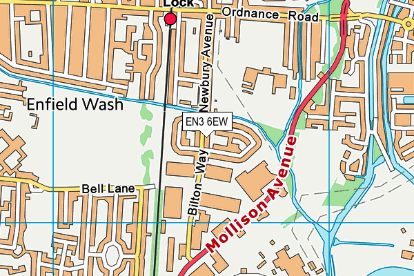 EN3 6EW map - OS VectorMap District (Ordnance Survey)