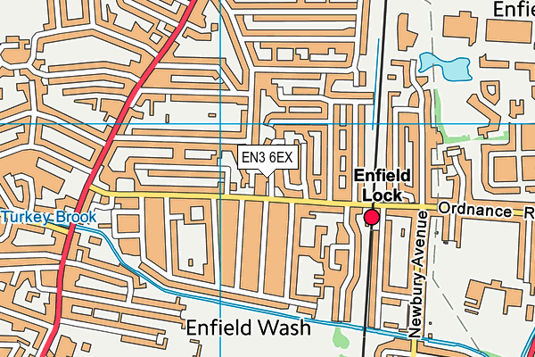 EN3 6EX map - OS VectorMap District (Ordnance Survey)