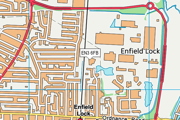 EN3 6FB map - OS VectorMap District (Ordnance Survey)