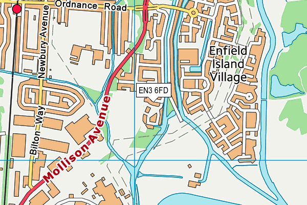 EN3 6FD map - OS VectorMap District (Ordnance Survey)