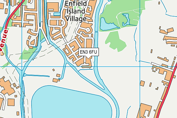 EN3 6FU map - OS VectorMap District (Ordnance Survey)