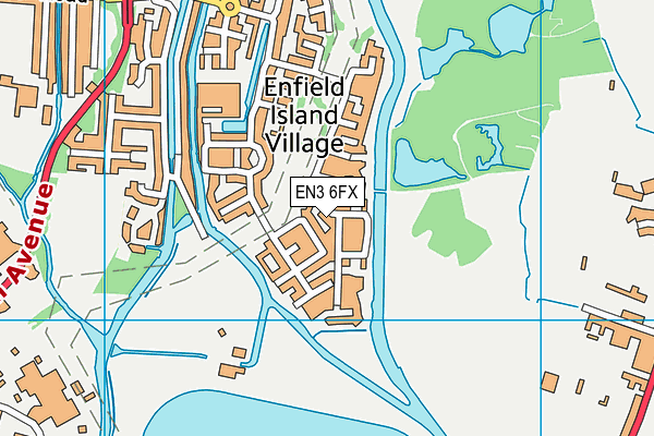 EN3 6FX map - OS VectorMap District (Ordnance Survey)