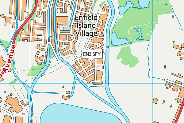 EN3 6FY map - OS VectorMap District (Ordnance Survey)