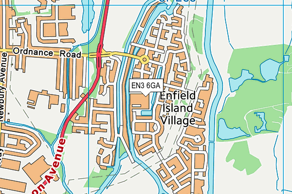 EN3 6GA map - OS VectorMap District (Ordnance Survey)