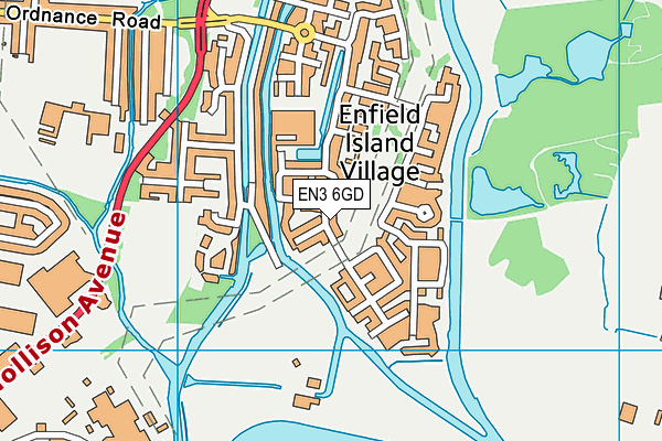EN3 6GD map - OS VectorMap District (Ordnance Survey)