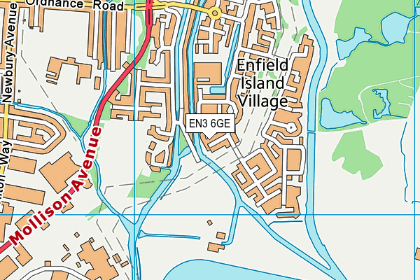 EN3 6GE map - OS VectorMap District (Ordnance Survey)