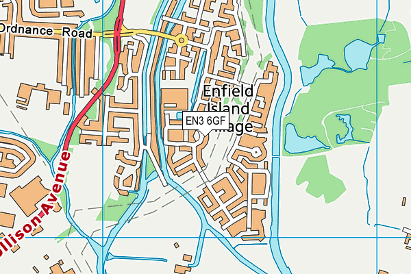 EN3 6GF map - OS VectorMap District (Ordnance Survey)