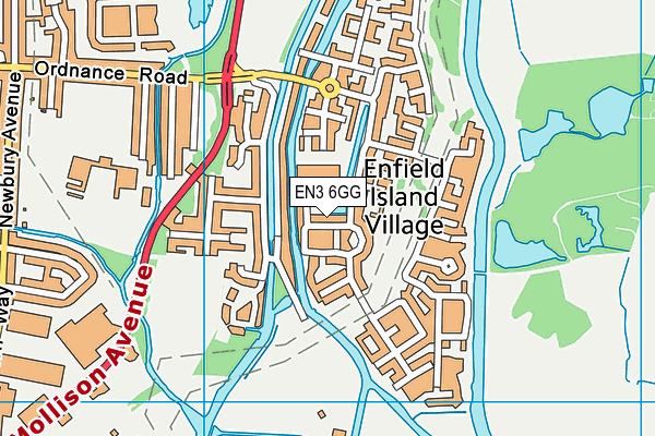 EN3 6GG map - OS VectorMap District (Ordnance Survey)