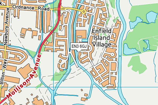 EN3 6GJ map - OS VectorMap District (Ordnance Survey)