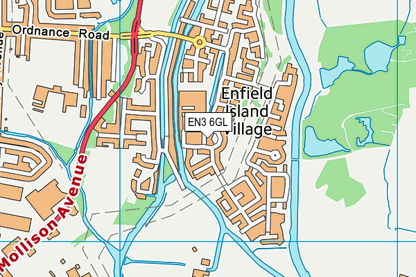 EN3 6GL map - OS VectorMap District (Ordnance Survey)