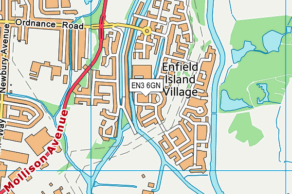 EN3 6GN map - OS VectorMap District (Ordnance Survey)