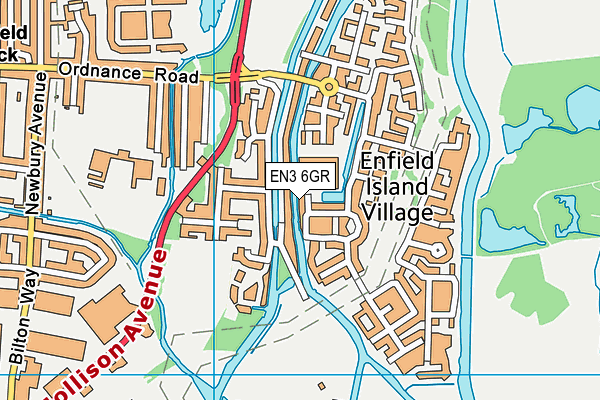EN3 6GR map - OS VectorMap District (Ordnance Survey)