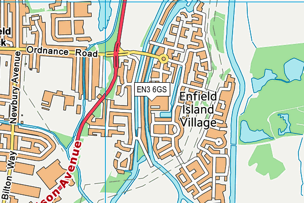 EN3 6GS map - OS VectorMap District (Ordnance Survey)