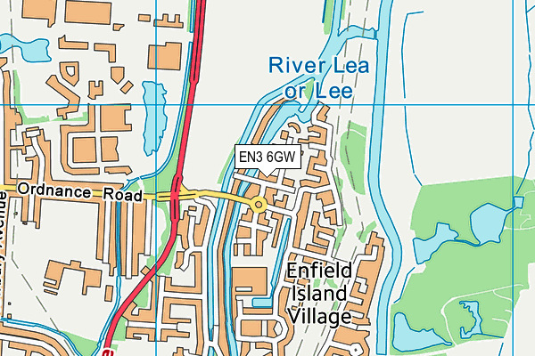 EN3 6GW map - OS VectorMap District (Ordnance Survey)