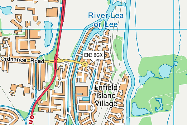 EN3 6GX map - OS VectorMap District (Ordnance Survey)