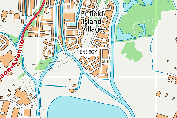 EN3 6GY map - OS VectorMap District (Ordnance Survey)