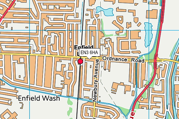 EN3 6HA map - OS VectorMap District (Ordnance Survey)