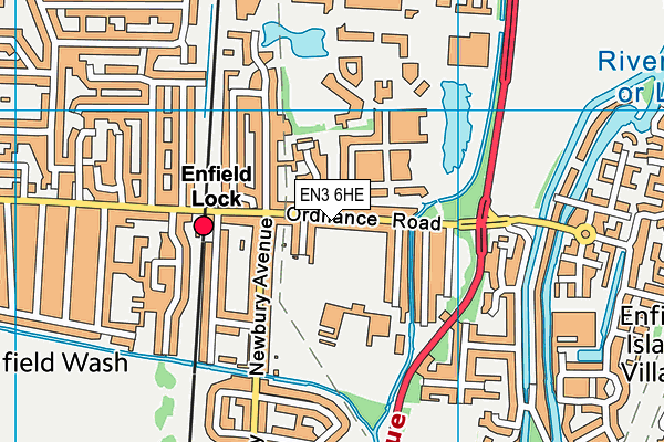 EN3 6HE map - OS VectorMap District (Ordnance Survey)
