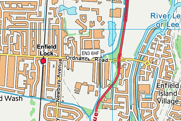 EN3 6HF map - OS VectorMap District (Ordnance Survey)