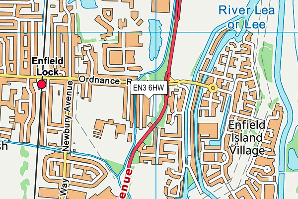 EN3 6HW map - OS VectorMap District (Ordnance Survey)