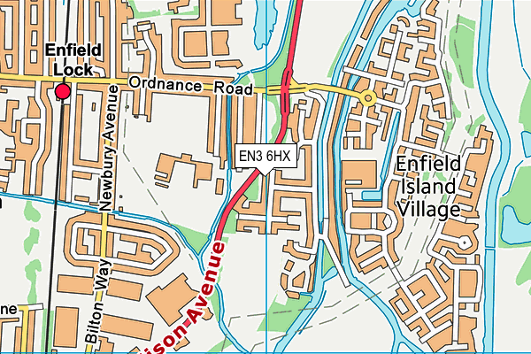 EN3 6HX map - OS VectorMap District (Ordnance Survey)