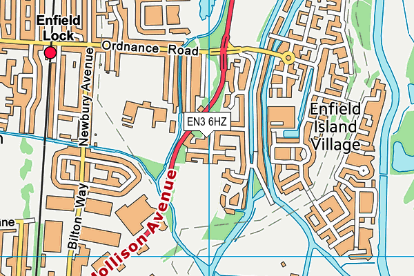 EN3 6HZ map - OS VectorMap District (Ordnance Survey)