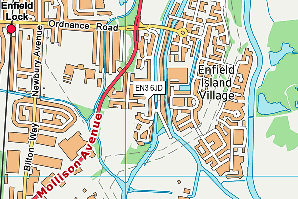 EN3 6JD map - OS VectorMap District (Ordnance Survey)