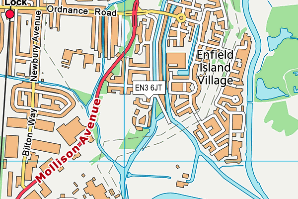 EN3 6JT map - OS VectorMap District (Ordnance Survey)