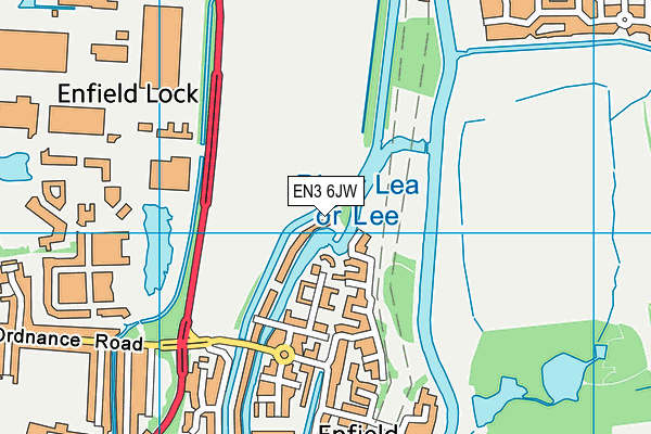 EN3 6JW map - OS VectorMap District (Ordnance Survey)