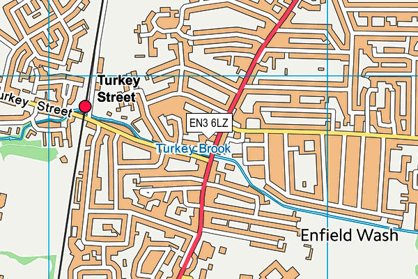 EN3 6LZ map - OS VectorMap District (Ordnance Survey)