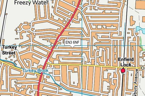 EN3 6NF map - OS VectorMap District (Ordnance Survey)