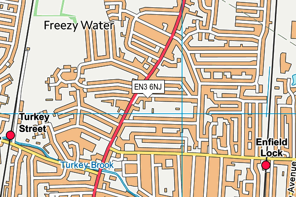 EN3 6NJ map - OS VectorMap District (Ordnance Survey)