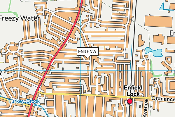 EN3 6NW map - OS VectorMap District (Ordnance Survey)
